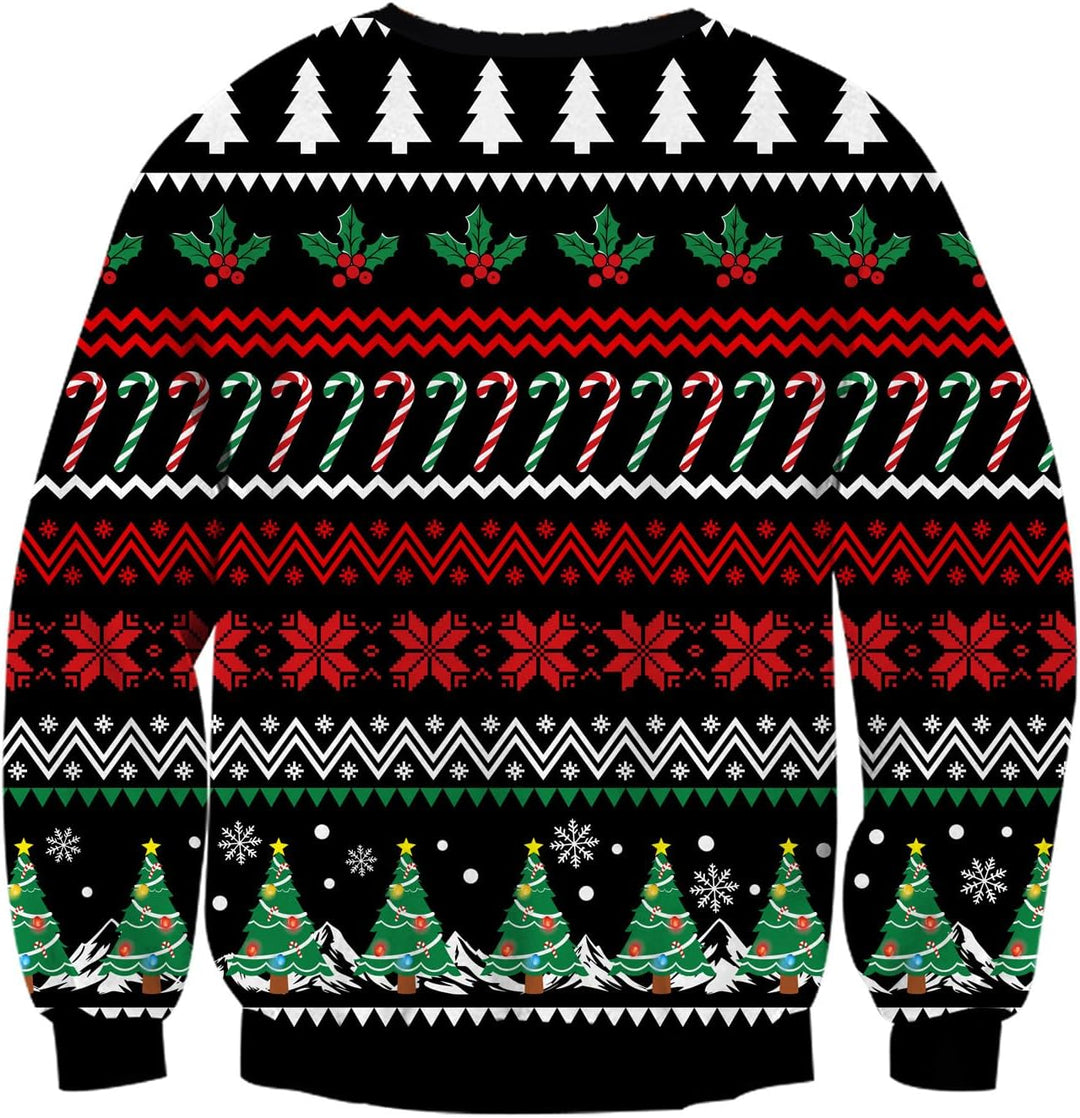 ALISISTER Hässliche Weihnachtpullover 3D Gedruckt Weihnachten Jumper Sweatshirt Langarm Ugly Christm