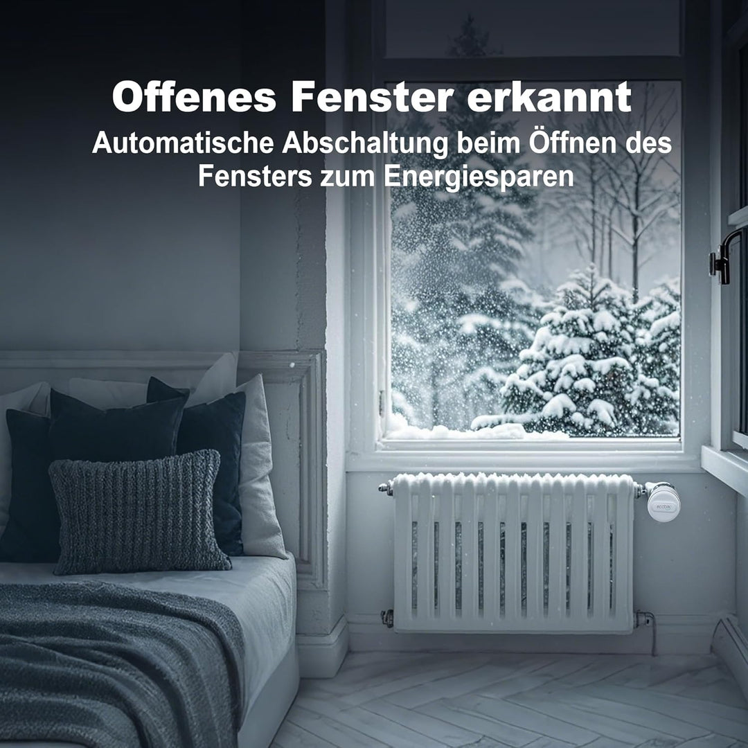 ECOBAY Smartes Heizkörperthermostat mit Gateway, Zigbee TRV Starter Kit, Heizungsthermostat, APP- un
