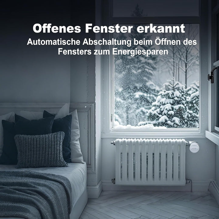 ECOBAY Smartes Heizkörperthermostat mit Gateway, Zigbee TRV Starter Kit, Heizungsthermostat, APP- un