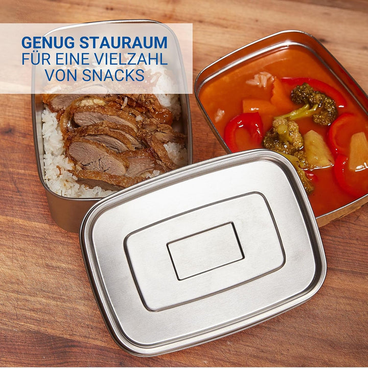 Lunchbox Edelstahl 1400 ml - Robuste Brotdose für Kinder & Erwachsene inkl. Dichtungsring - BPA-frei