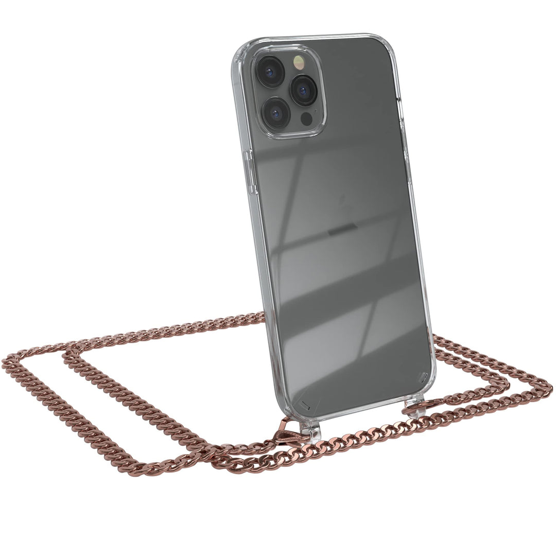EAZY CASE Handykette kompatibel mit iPhone 12 Pro Max Handyhülle mit Metall Umhängeband und Ersatz K