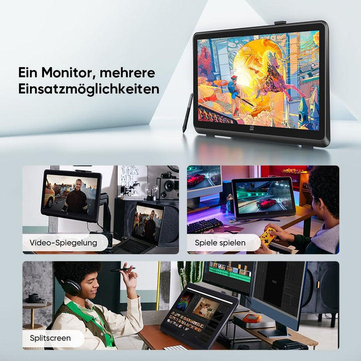 XPPen Artist 22 Plus Grafiktablett mit 16K Druckstufen, 22Zoll Display, Digitales Zeichentablett mit
