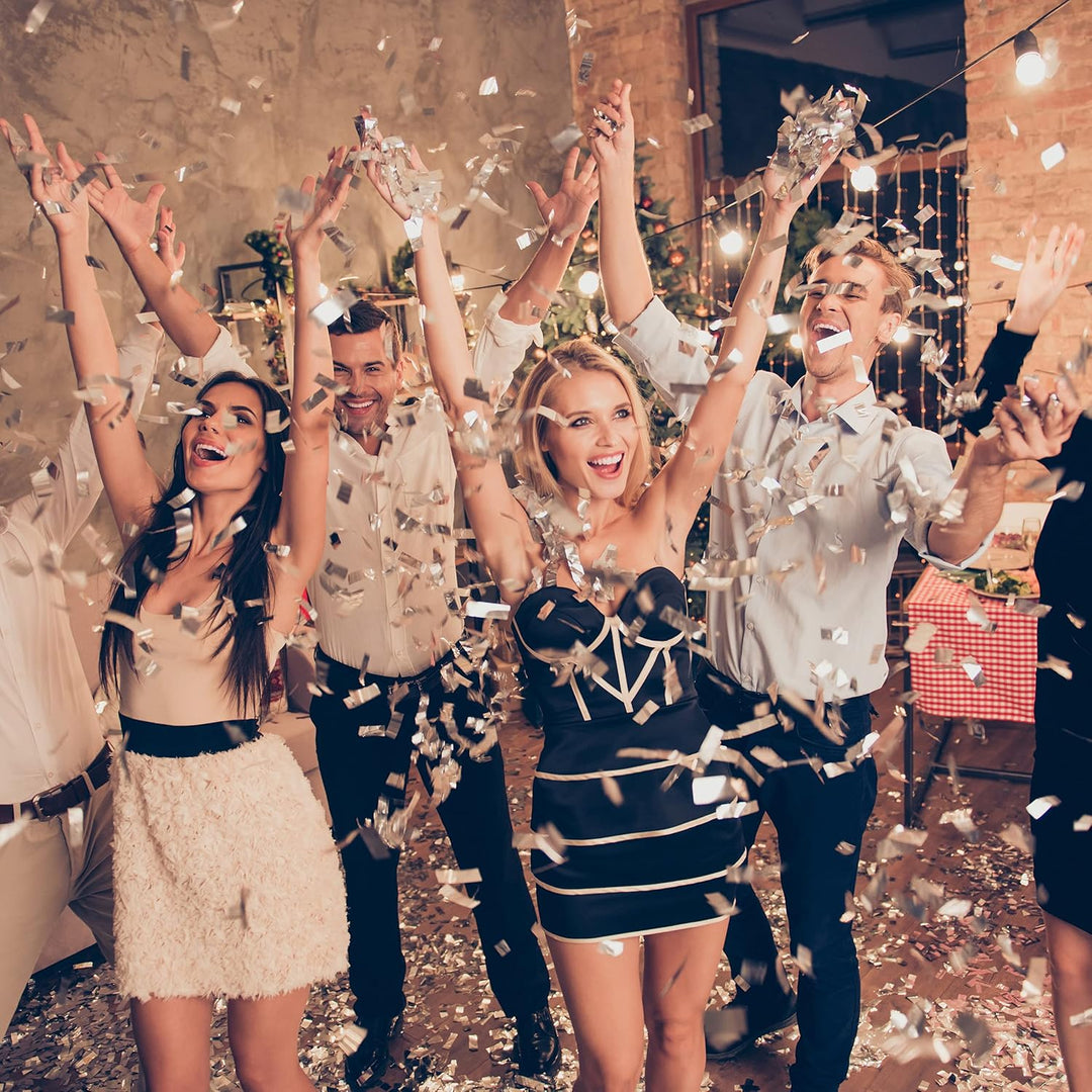 Relaxdays 10 x Party Popper 40 cm im Konfettikanonen Set, Konfetti Bombe, Konfetti Blaster 6-8 m Eff