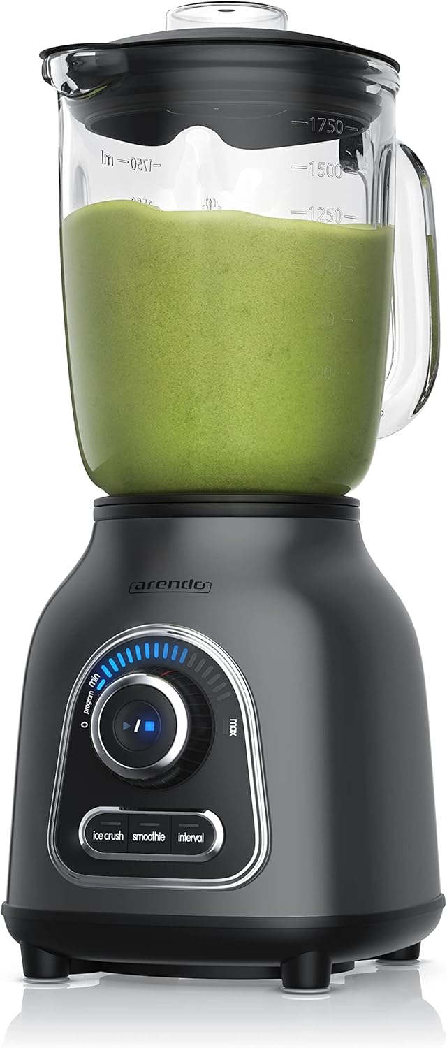 Arendo - Standmixer Edelstahl - Hochleistungsmixer - 1400 Watt - 24.000 U min - Mixer inkl. 1,75 l G