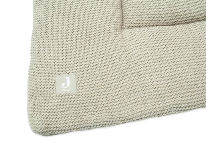 Jollein Krabbeldecke für Baby - Basic Knit, Olive Green - Laufgittereinlage - 75x95 cm - Strickmuste