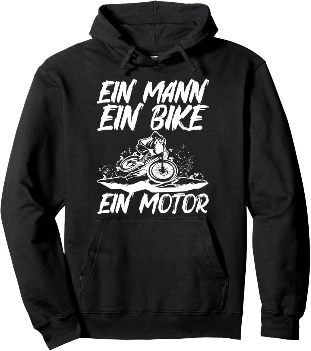 Ein Mann Ein Bike Ein Motor E-Bike Fahrrad Pullover Hoodie
