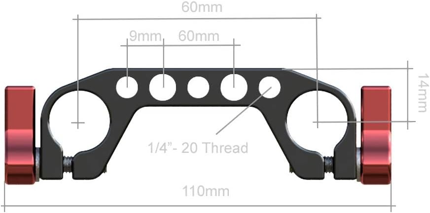 HEDBOX HOLD II System - Universelle Montageplatte aus Aluminium (Cheese Plate) mit 15-mm-Schienenblo