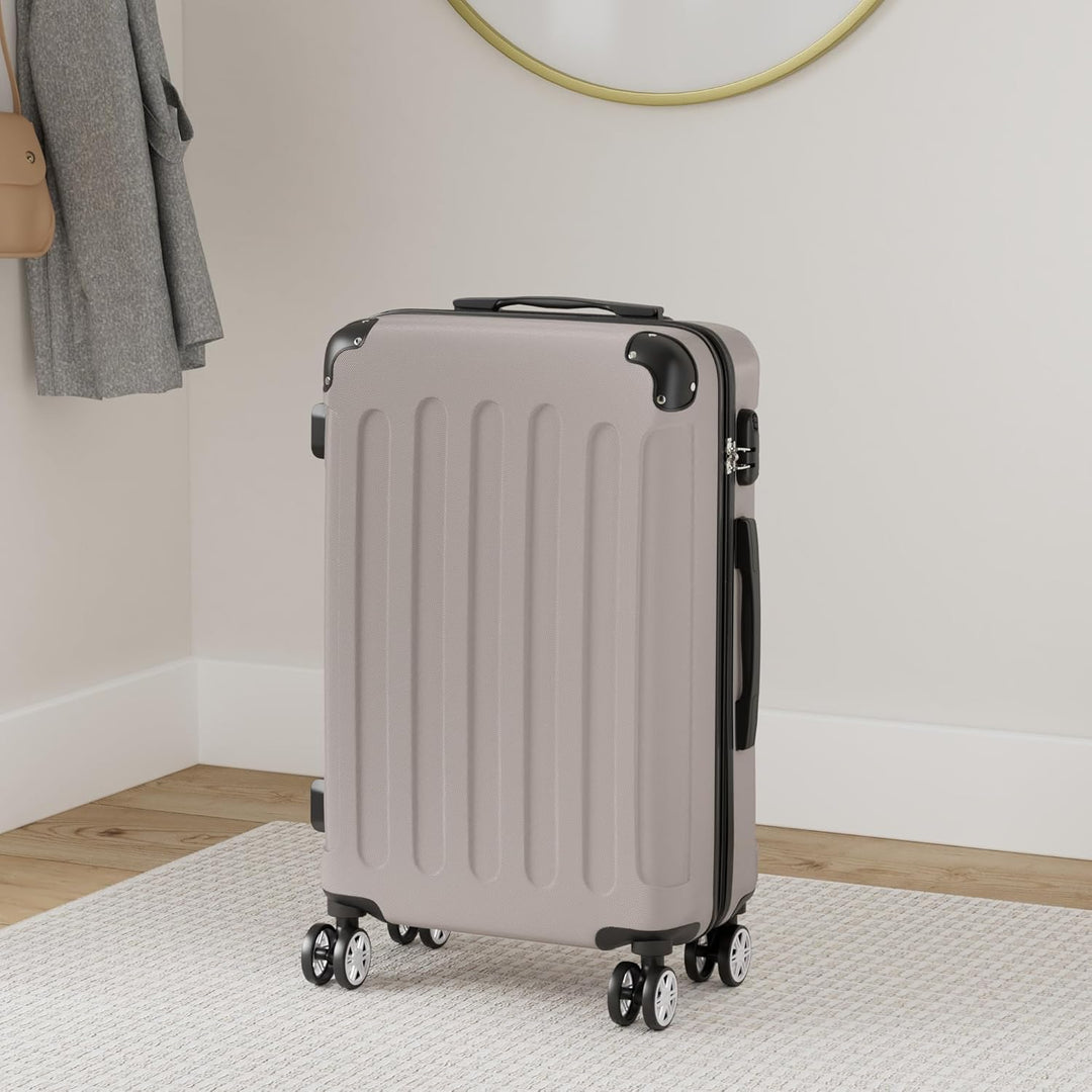 BEIBYE- Hartschalenkoffer Koffer Trolley Rollkoffer Reisekoffer Zahlenschloss 4 Zwilings-Rollen (Cha