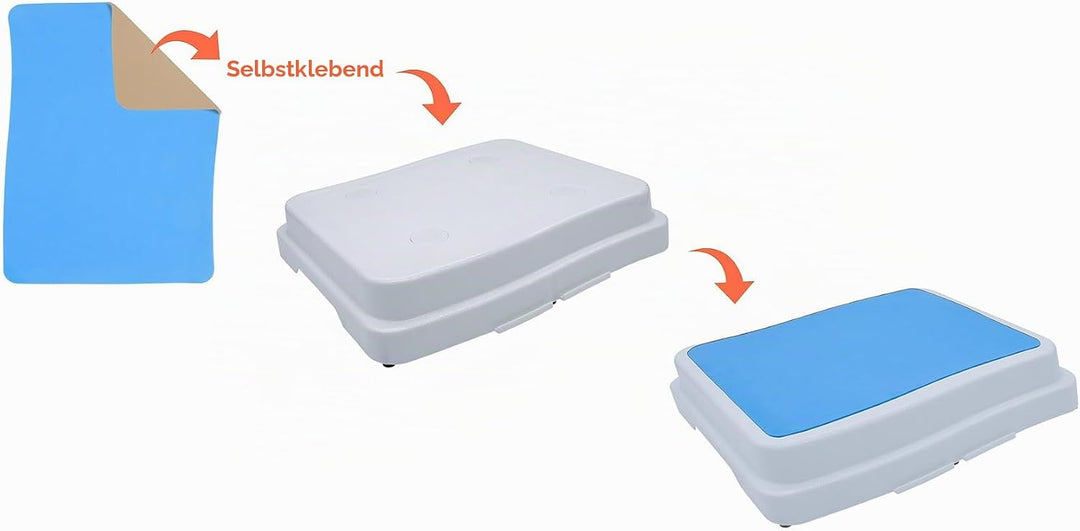 Spetebo Trittstufe stapelbar weiss 50 x 40 cm - 4er Set - Antirutsch Badezimmer Tritthocker - Dusche