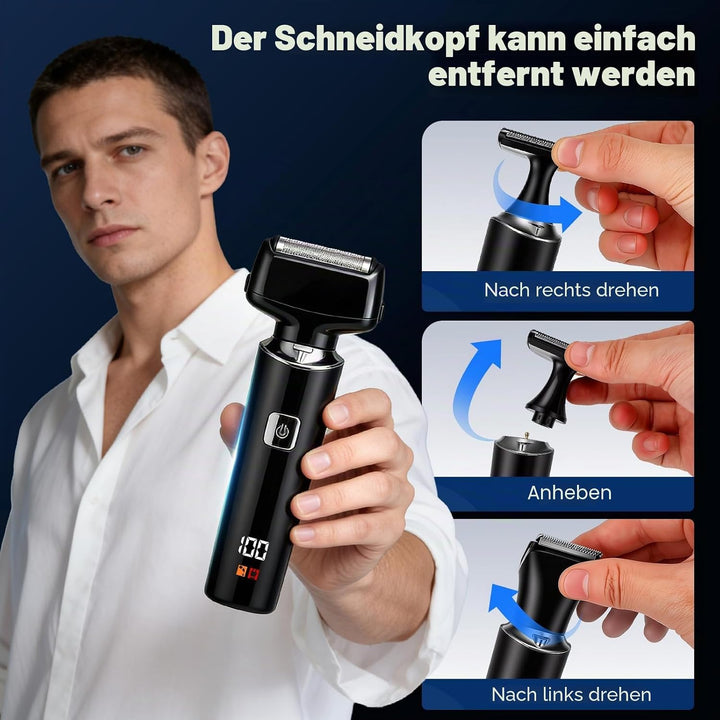 Elektrisch Rückenrasierer Herren, 5 in 1 Körperrasierer Herren, Intimrasierer Mann for Herren mit Ve