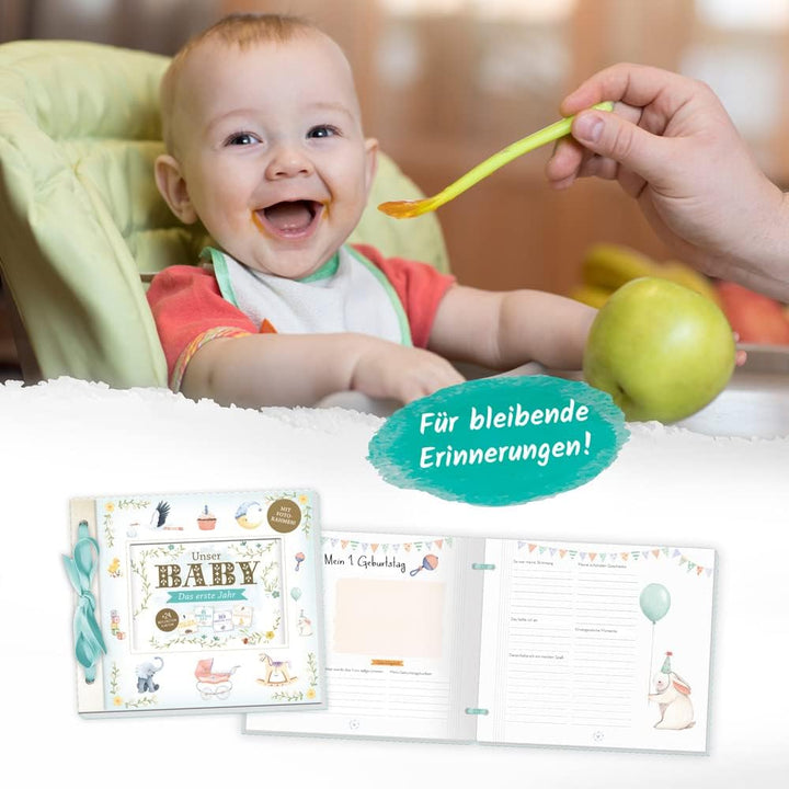 Trötsch Babyalbum Unser Baby Das erste Jahr: Erinnerungsalbum zum Eintragen Geschenkbuch Baby einkle