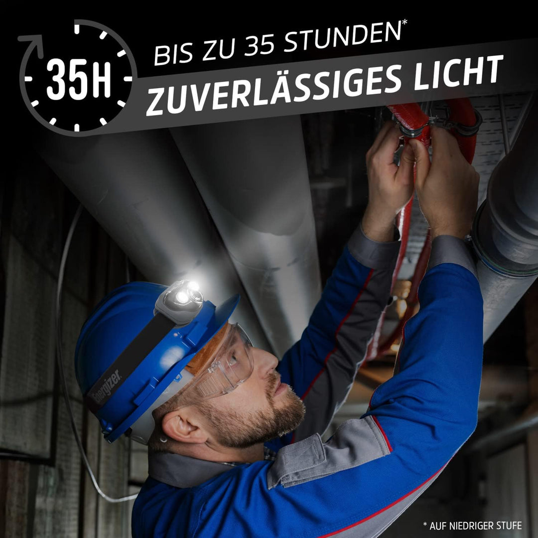 Energizer Stirnlampe LED, Vision HD Plus, Superhelle Kopflampe für Camping, Outdoor und Wandern, Bat