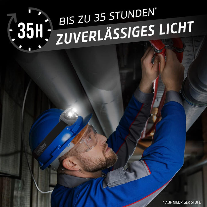 Energizer Stirnlampe LED, Vision HD Plus, Superhelle Kopflampe für Camping, Outdoor und Wandern, Bat