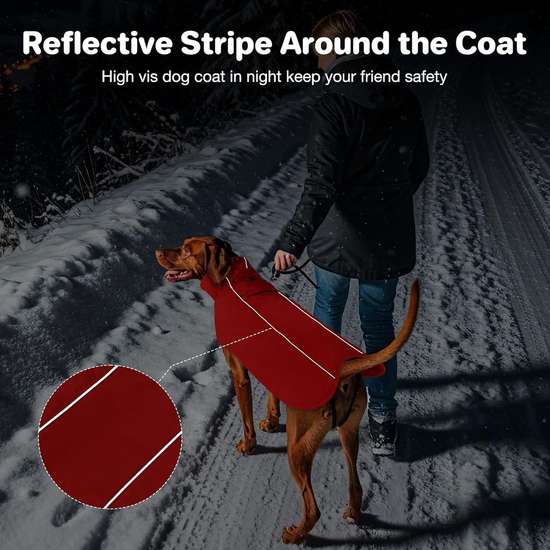 Warme Hundemäntel, wasserdichte Reflektierende Hundejacke, Winddichter Wintermantel mit Hohem Kragen