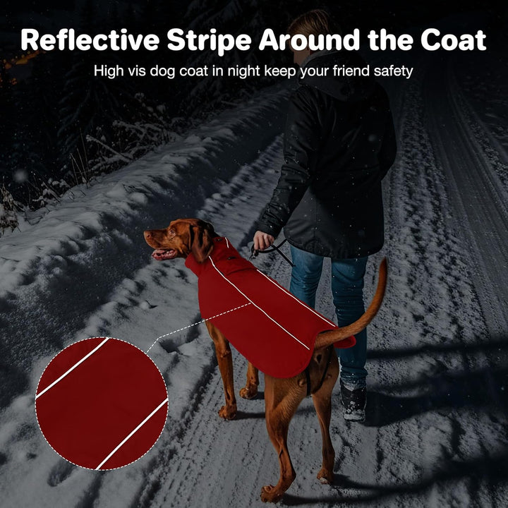 Warme Hundemäntel, wasserdichte Reflektierende Hundejacke, Winddichter Wintermantel mit Hohem Kragen