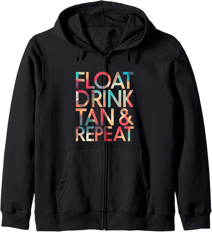 Floating drink Tan Repeat beach vacation funny shirt Kapuzenjacke