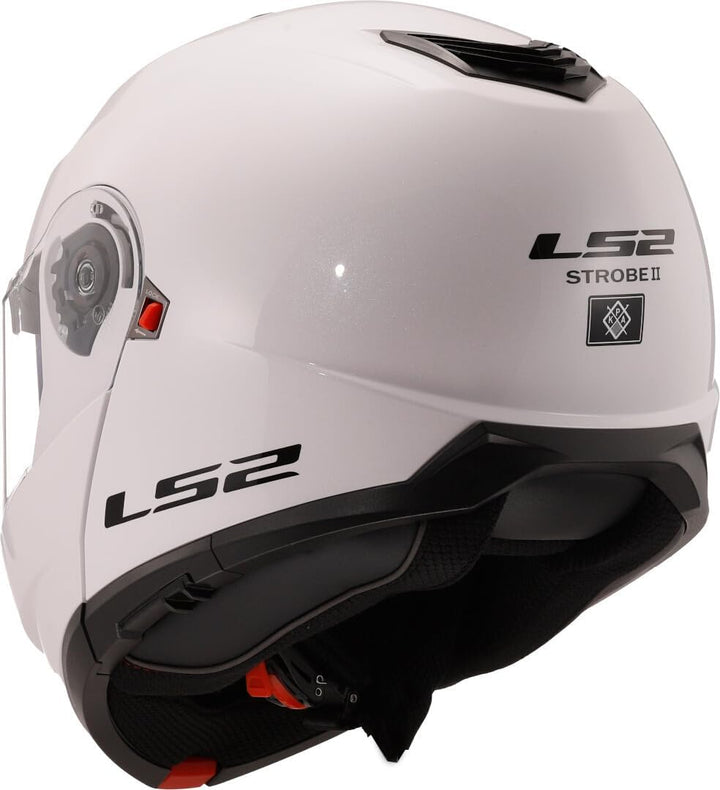 LS2, Casque modulable Moto Strobe II Gloss White, XXL BLANC XXL, BLANC XXL