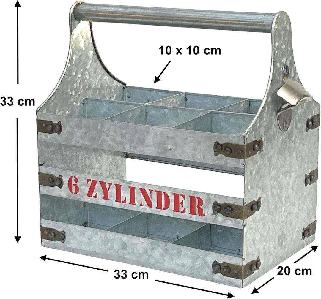 DanDiBo Weinträger Metall mit Öffner Flaschenträger 6 Zylinder V6 96402 Flaschenträger Flaschenöffne