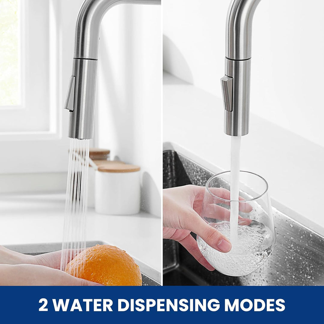 CECIPA Wasserhahn Küche, Küchenarmatur mit Brause Ausziehbar, Mischbatterie Küche mit 2 Strahlarten,