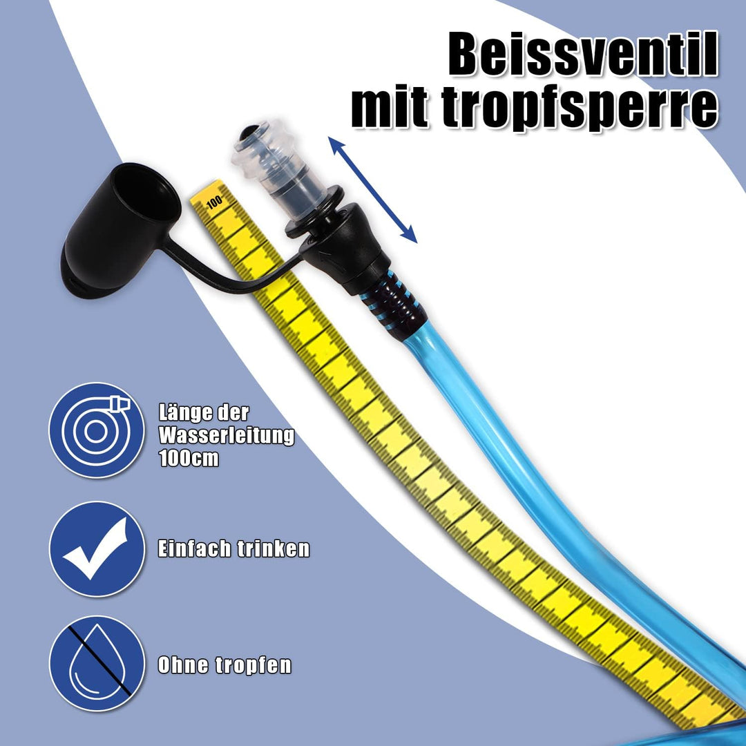 BBAIYULE® Trinkblase 2l BPA-frei |Trinksystem für Rucksack mit Trinkschlauch|Hydration Blase staubdi