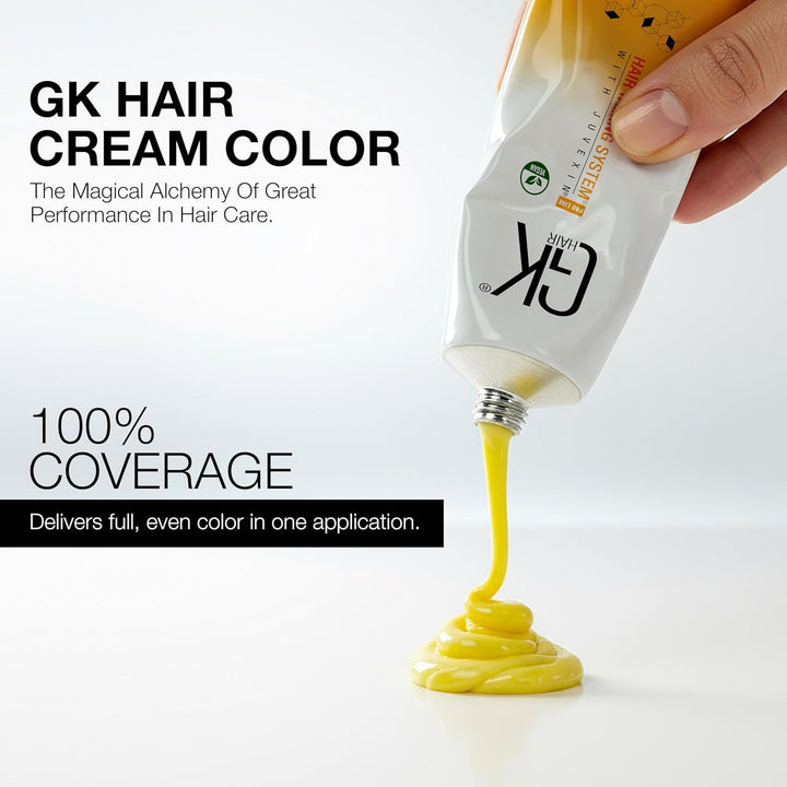 GK HAIR Color Crème 912 SILBER SUPERLIGHTENER 100 ml | 100% Grauhaarabdeckung Haarfarbe | Semi, Demi