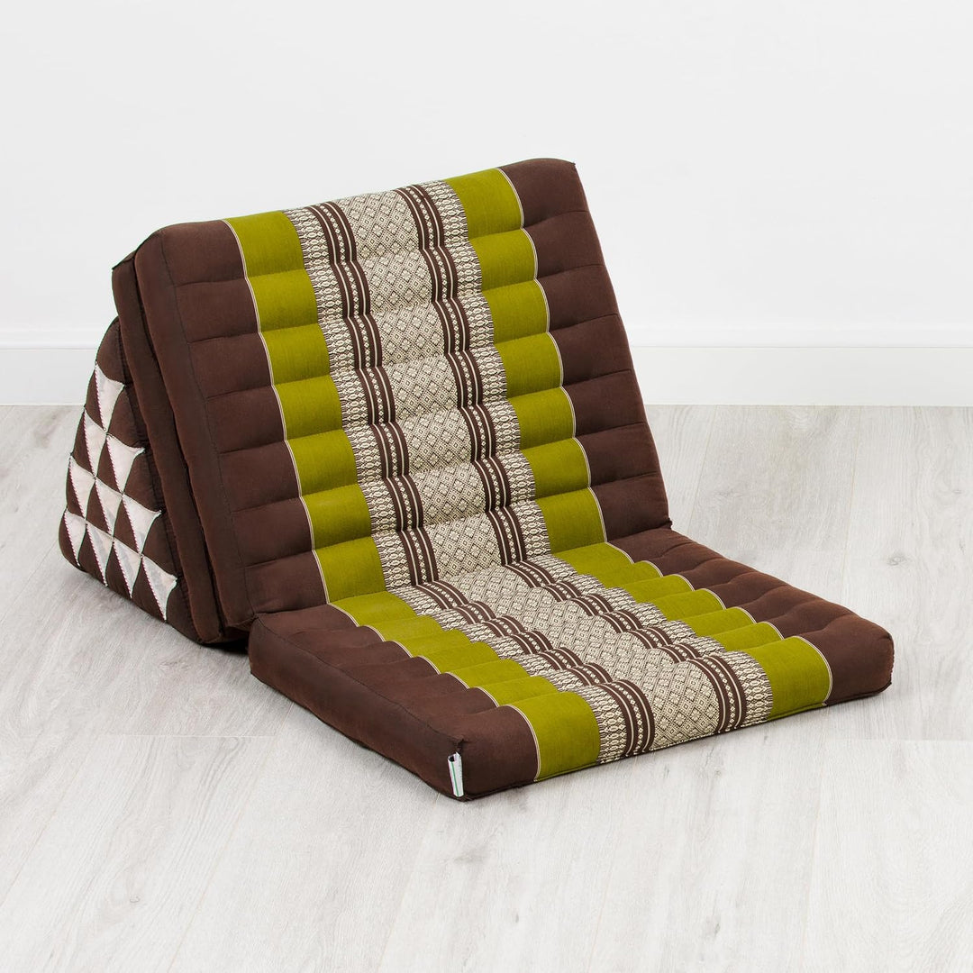 livasia Thaikissen 3 Auflagen extrahoch - 185x55x8cm - Dreieckskissen mit Klappmatratze, Kapok, Jumb