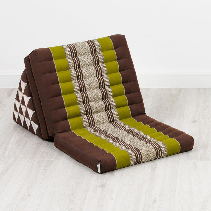 livasia Thaikissen 3 Auflagen extrahoch - 185x55x8cm - Dreieckskissen mit Klappmatratze, Kapok, Jumb