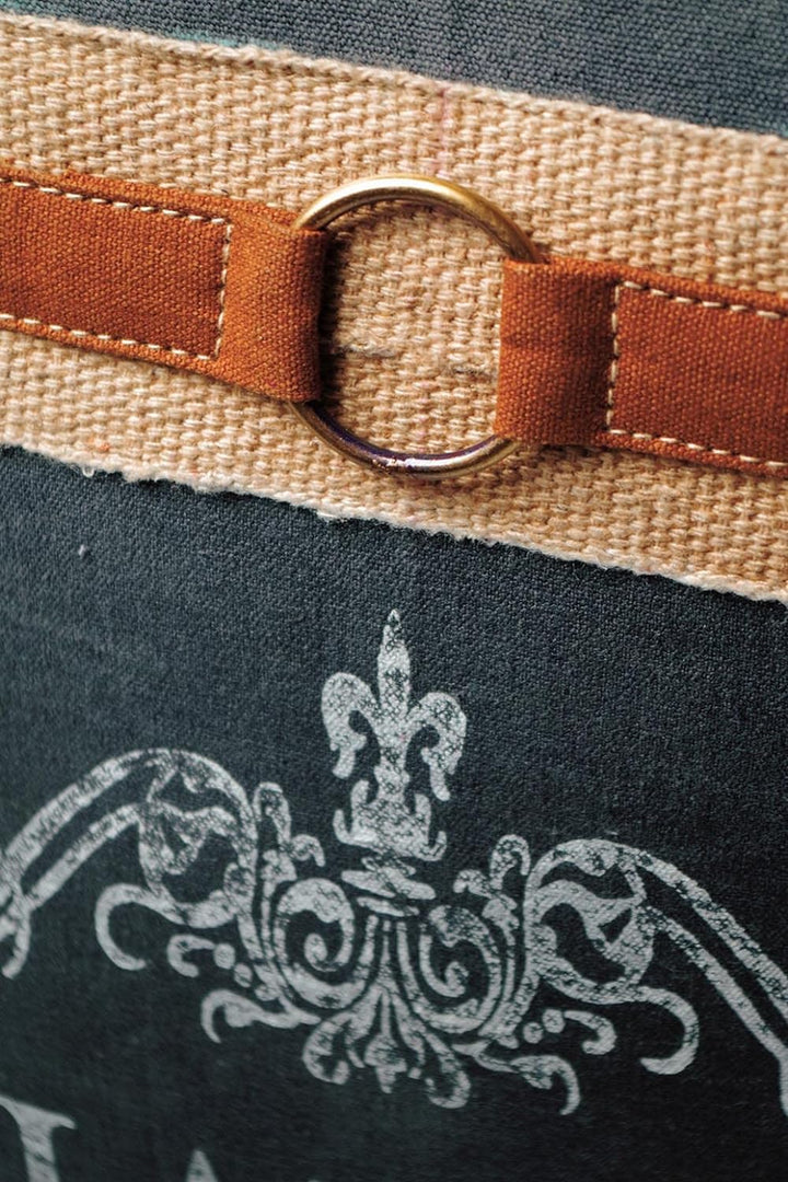 Kobolo Sitzpouf eckig Pouf Sitzwüfel Hocker - Chateau - aus Canvas - mit Applikationen