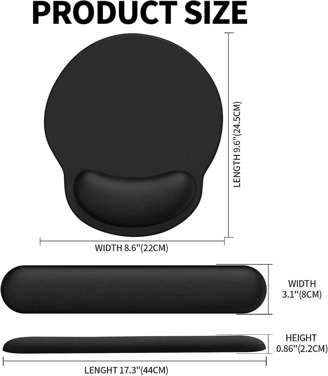 Giecy Mauspad mit handauflage und handballenauflage Tastatur, Ergonomisches Mouspad mit gelkissen &