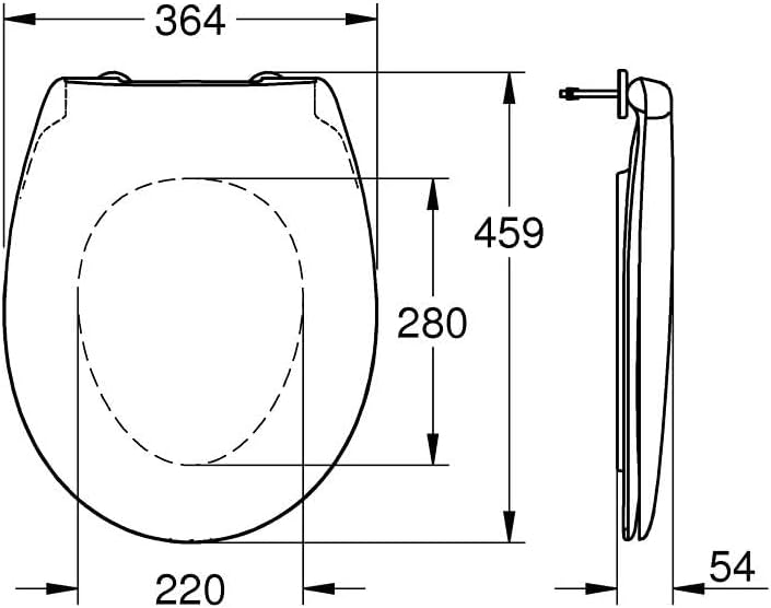 GROHE Bau Keramik | WC-Sitz aus Duroplast ohne Soft Close | 39492000, Weiss, WC-Sitz