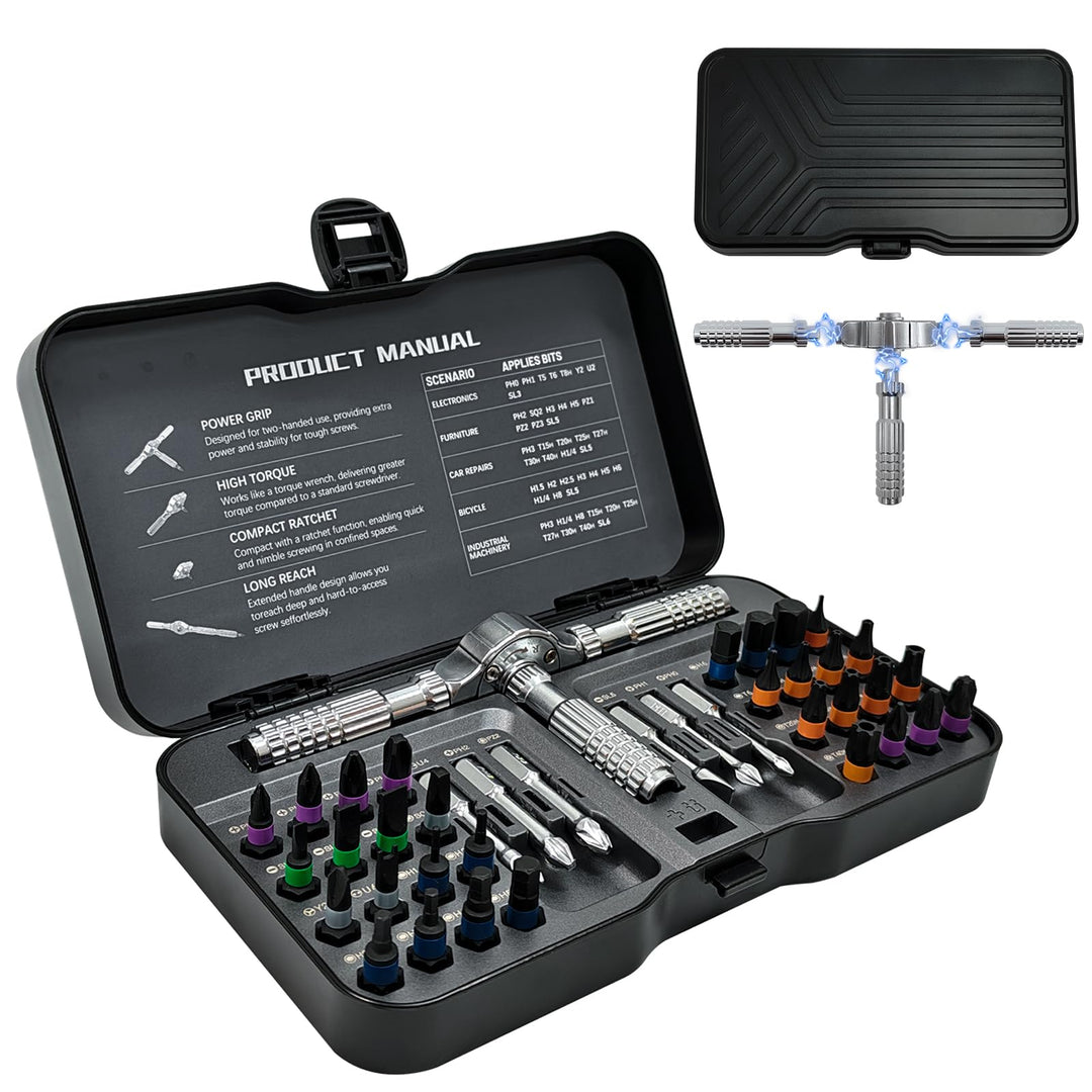 40-in-1 Ratschen Schraubendreher Set, Magnetisch Ratschenschraubendreher, Mini Ratchet Screwdriver,