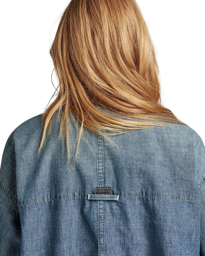 G-STAR Damen Oversized Workwear Shirt S Blau (Antique Faded Cricket Blue), S Blau (Antique Faded Cri