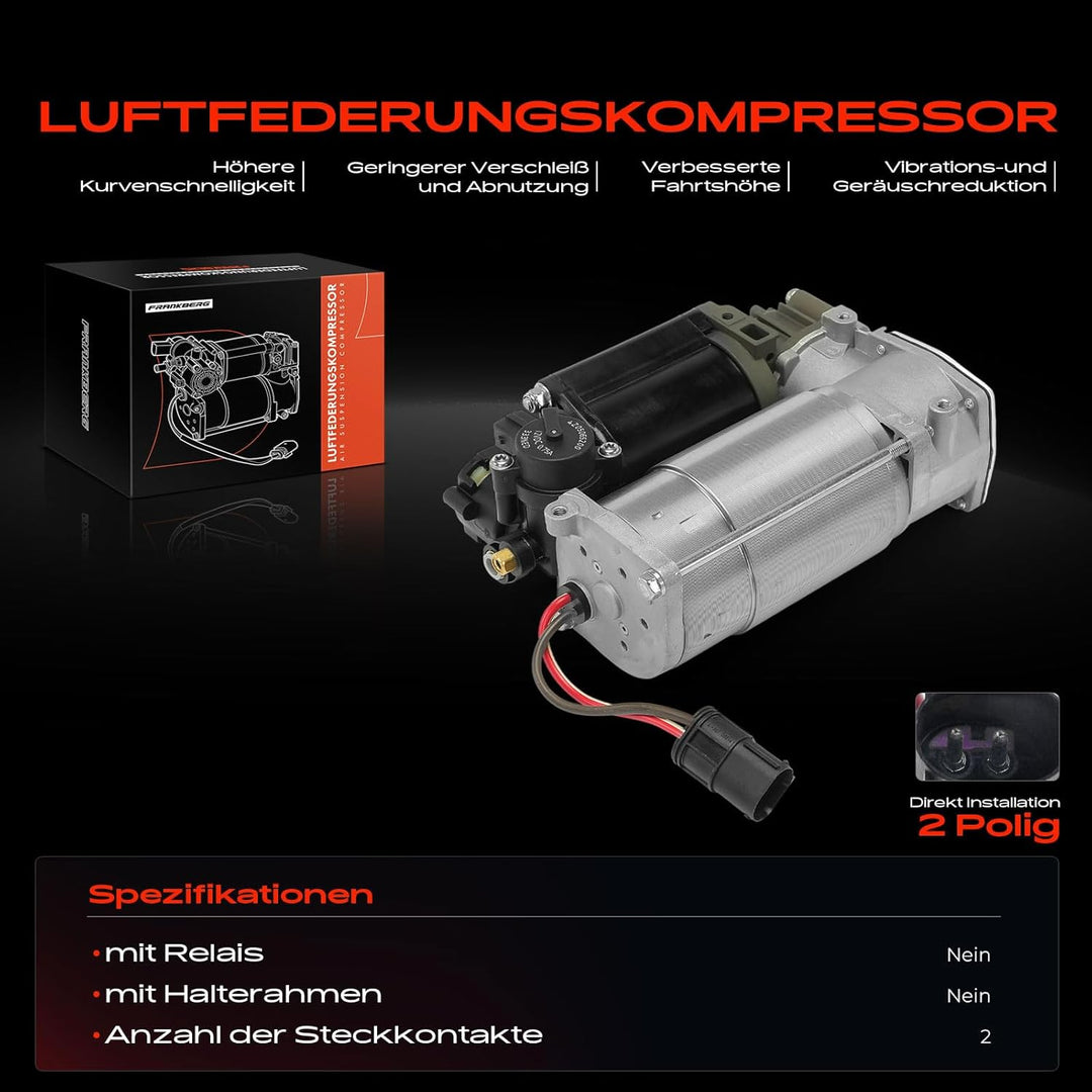 Frankberg Luftfederung Kompressor Niveauregulierung Kompatibel mit Discovery II LT 2.5L 4.0L 1998-20