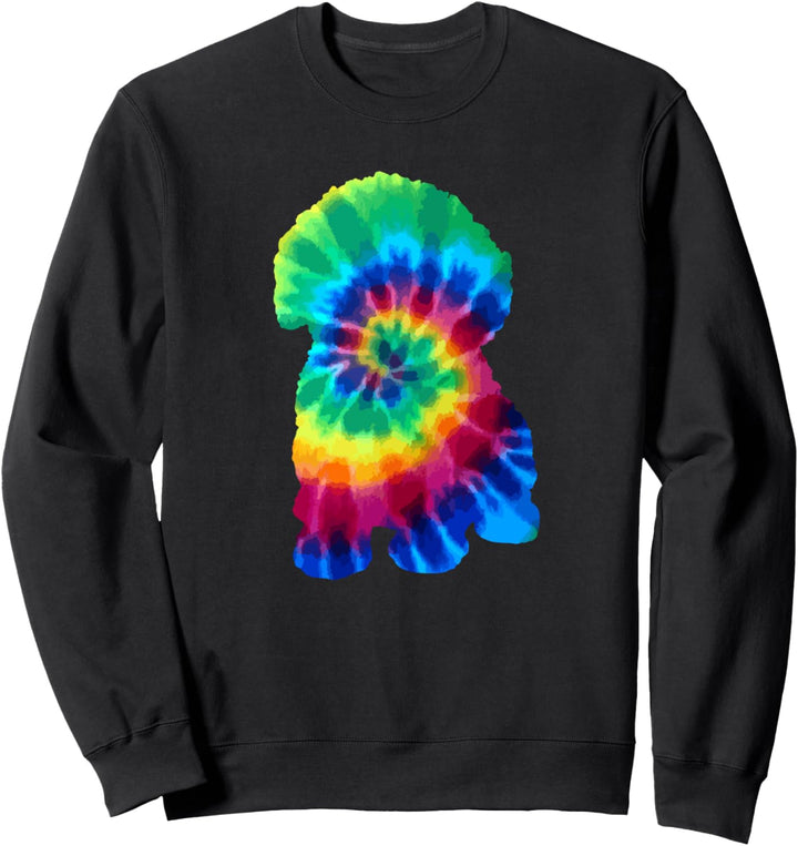 Bichon Frise Tie Dye Vintage Hippie Hund Sweatshirt