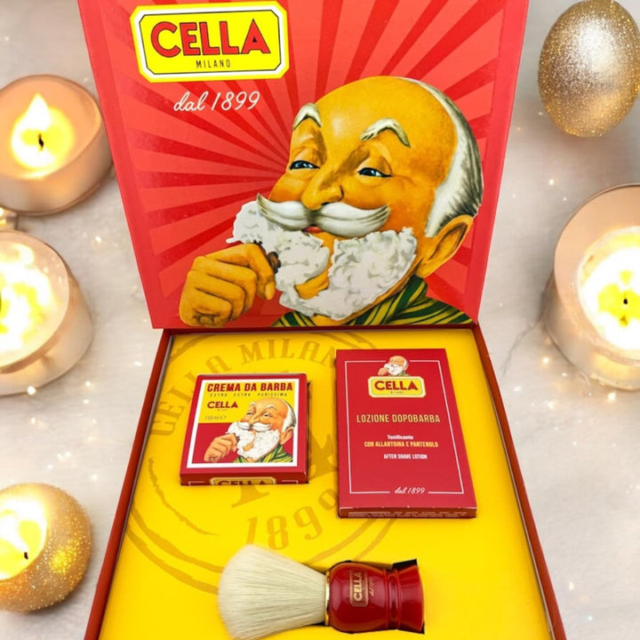 CELLA Shaving Kit, Shaving Cream, Aftershave Lotion, Shaving Brush, 1er Pack(1 x 1 kg)