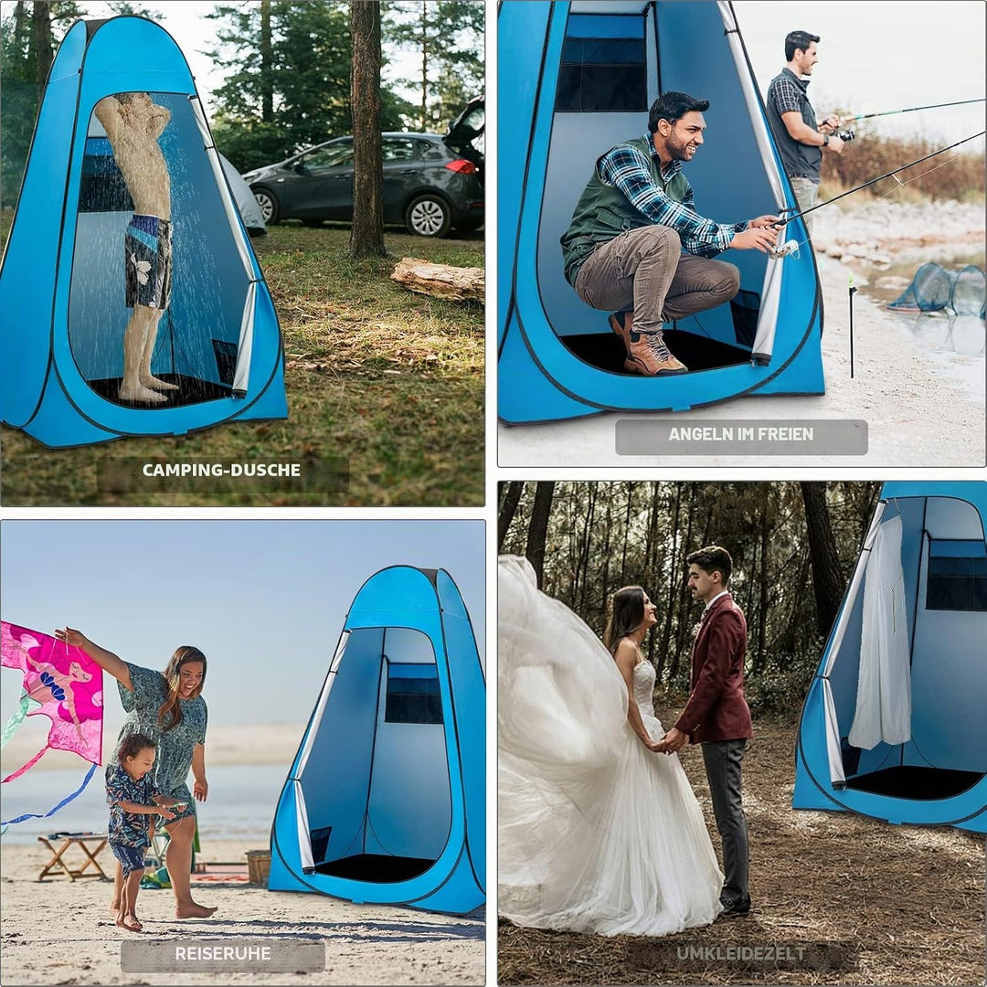 BRIAN & DANY Duschzelt Camping, Pop Up Toilettenzelt, Tragbares Umkleidezelt mit Regenschutz und Fen