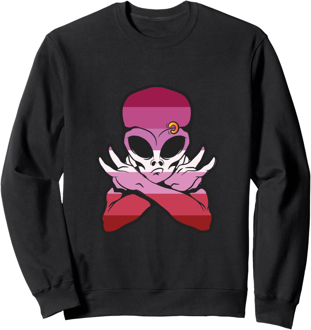Lesbische Alien Farben der Lesbischen Flagge Farben Sweatshirt