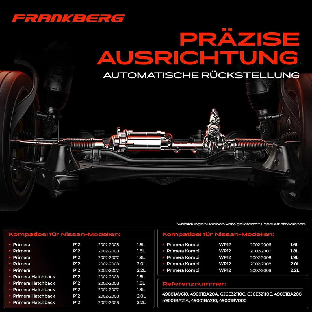 Frankberg Lenkgetriebe Servolenkgetriebe Hydraulisch für Linkslenker Kompatibel mit Primera P12 1.6L
