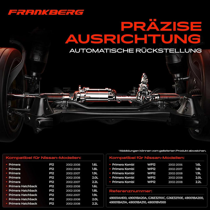 Frankberg Lenkgetriebe Servolenkgetriebe Hydraulisch für Linkslenker Kompatibel mit Primera P12 1.6L