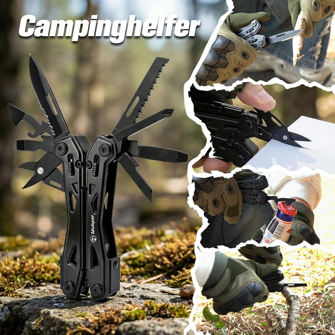 Geschenke für Männer, 26-in-1 EDC Multitool Werkzeug mit Taschenmesser, Spitzzange, Drahtschneider,
