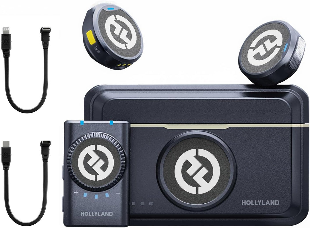 Hollyland Lark M2 Wireless Lavalier Mikrofon (2TX+1RX) für Kamera, iPhone, Android, PC, 48kHz/24 bit