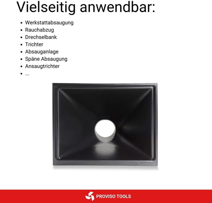 PROVISO TOOLS Absauganlage, Absaugung Werkstatt, Absaugung, Trichter gross, Absaugtrichter, Trichter