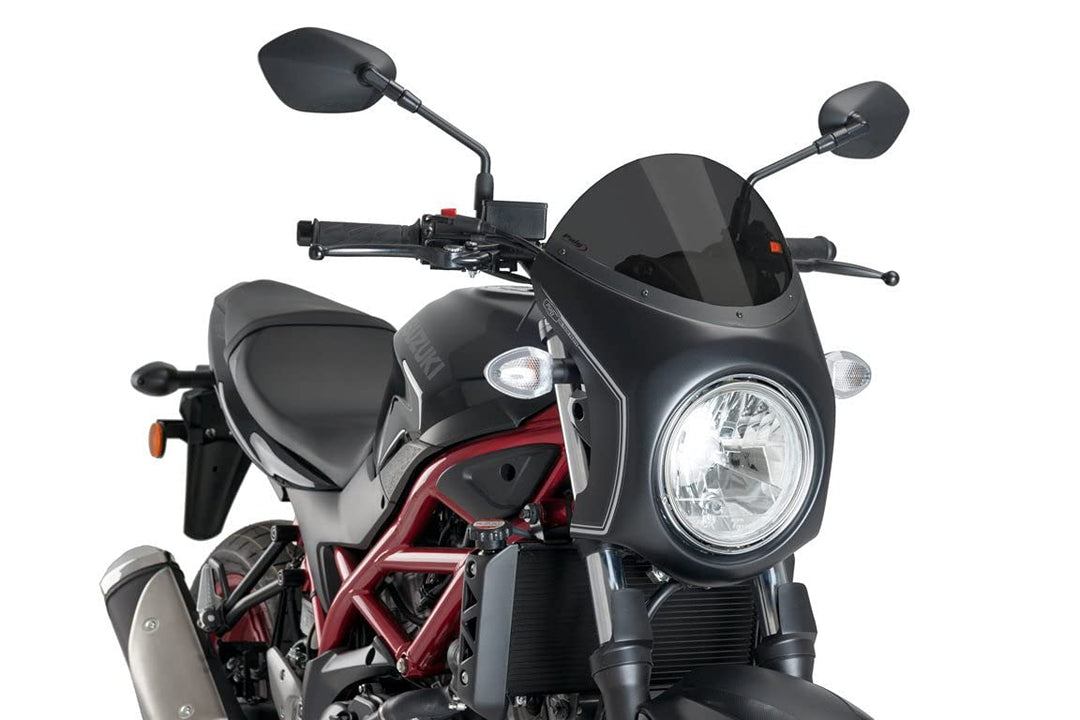 Puig Retro-Halbverkleidung 3169F für Suzuki SV650 16'-19' Dunkel Kohlenstoff, Dunkel Kohlenstoff