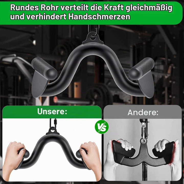 Kipika LAT Pull Down Bars Cable Machine Attachment, Rowing T-bar V-bar Set, Back Strength Training H