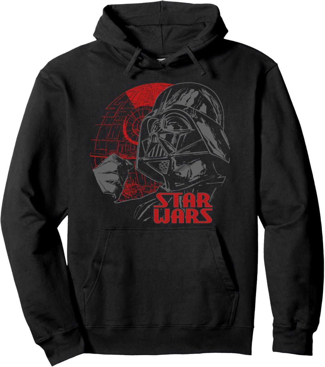 Star Wars Darth Vader & Death Star Ready To Battle Poster Pullover Hoodie