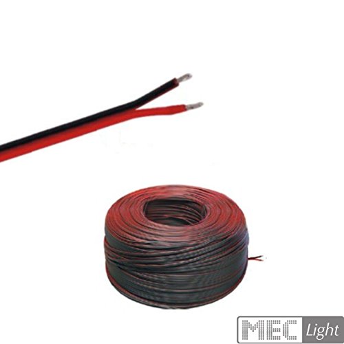 (0,79€/m) 5-100m LED Kabel Zwillingslitze 2x 2,50mm² rot/schwarz 2-adrig - Länge wählbar (100m Zwill