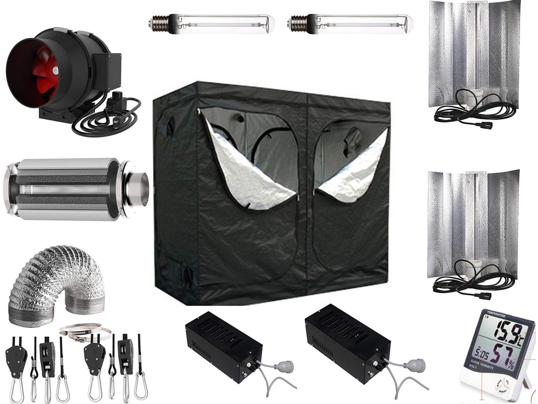 Grow Box Komplettset 2 x 600 W NDL Eco 240x120x200 cm (2 x 600 W mit AKF), 2 x 600 W mit AKF