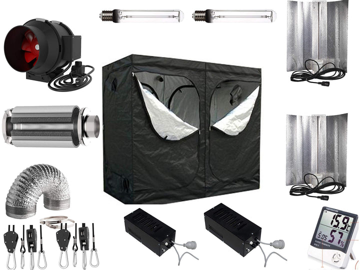 Grow Box Komplettset 2 x 600 W NDL Eco 240x120x200 cm (2 x 600 W mit AKF), 2 x 600 W mit AKF