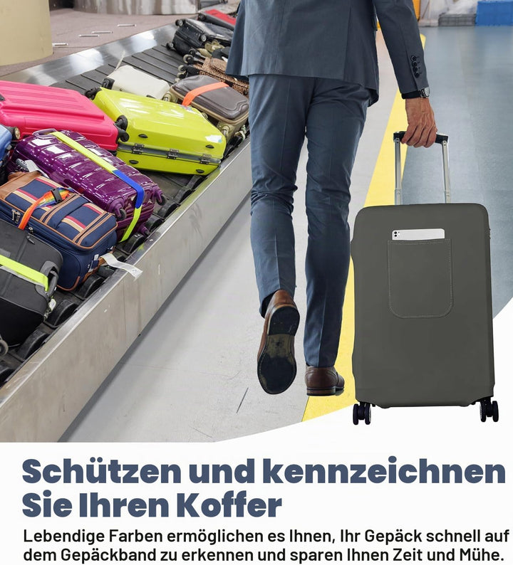 Morbuy Elastisch Kofferschutzhülle, Gross Kofferhülle Grau mit Reissverschluss, Suitcase Luggage Cov