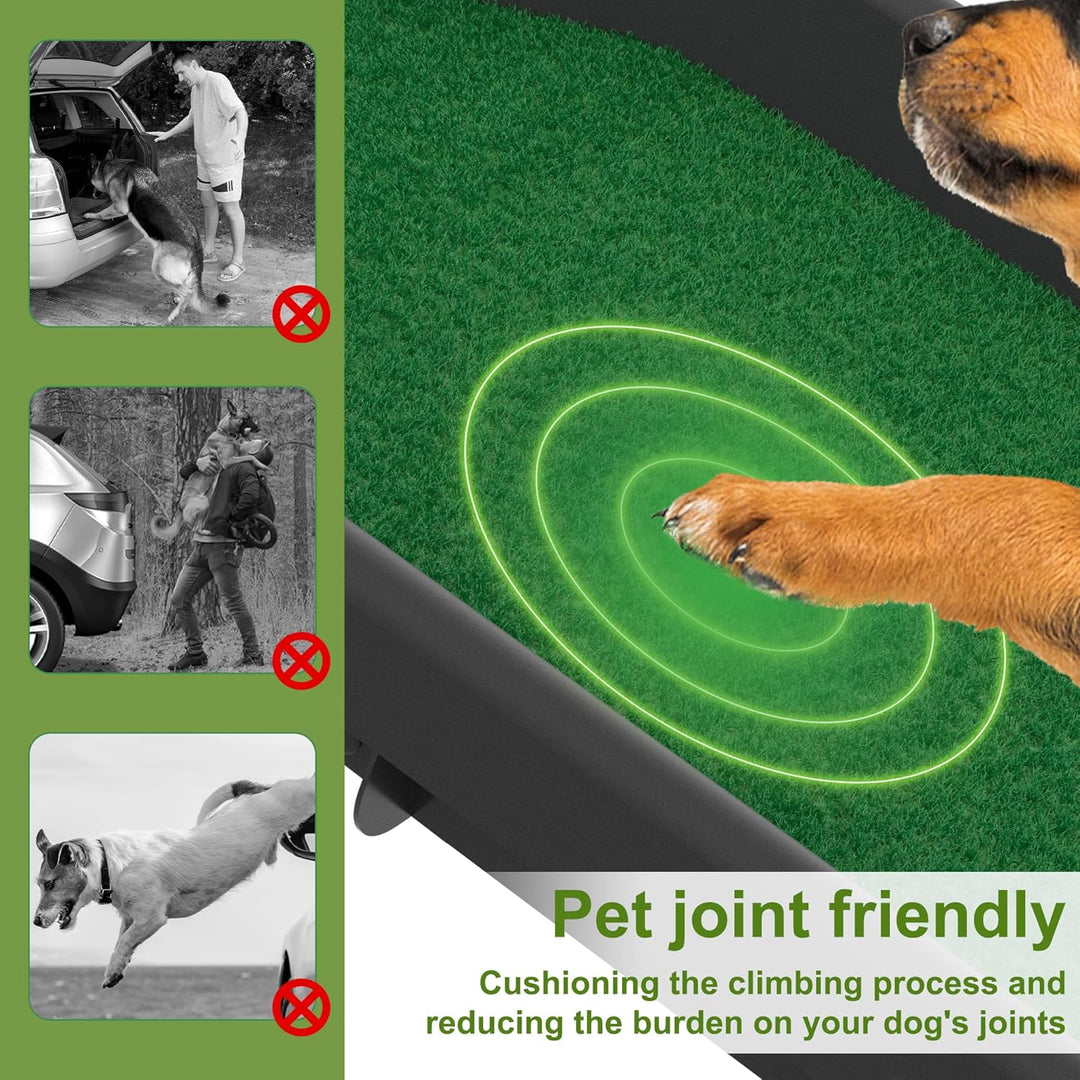 NAIZY Hunderampe 156cm Klappbare Hundetreppe Ramp mit Anti-Rutsch Matten Haustierrampe Kunststoff Ko